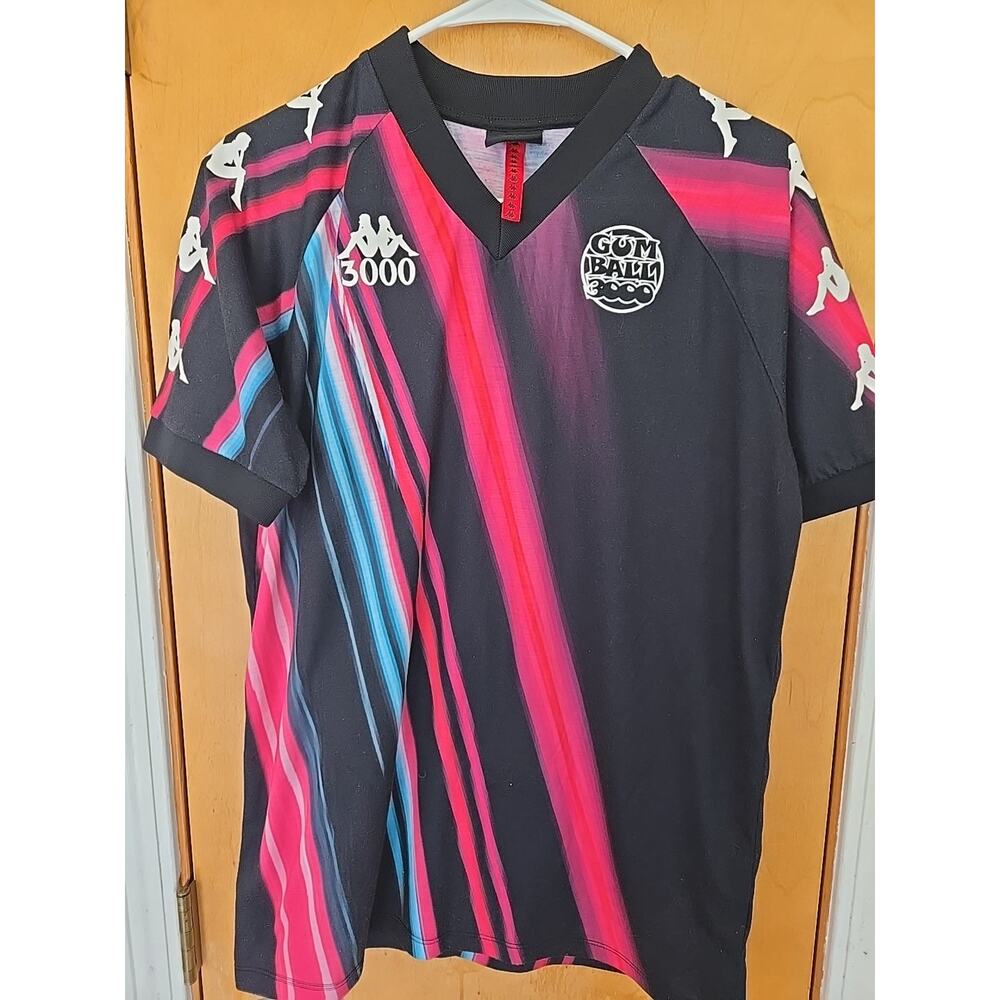 Kappa Gumball 3000 22 Jersey Men's Medium Black Pink Blue Hot Wheels